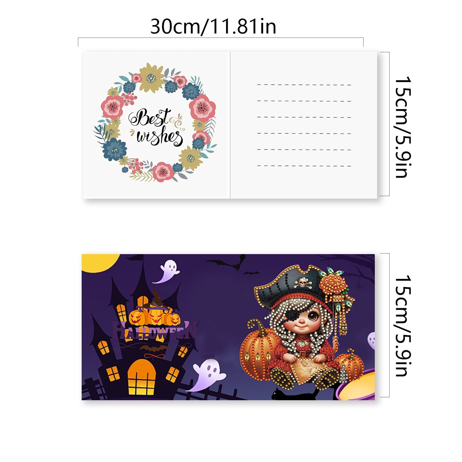 (Limited Stock)6pcs DIY Diamond Painting Greeting Card - Halloween