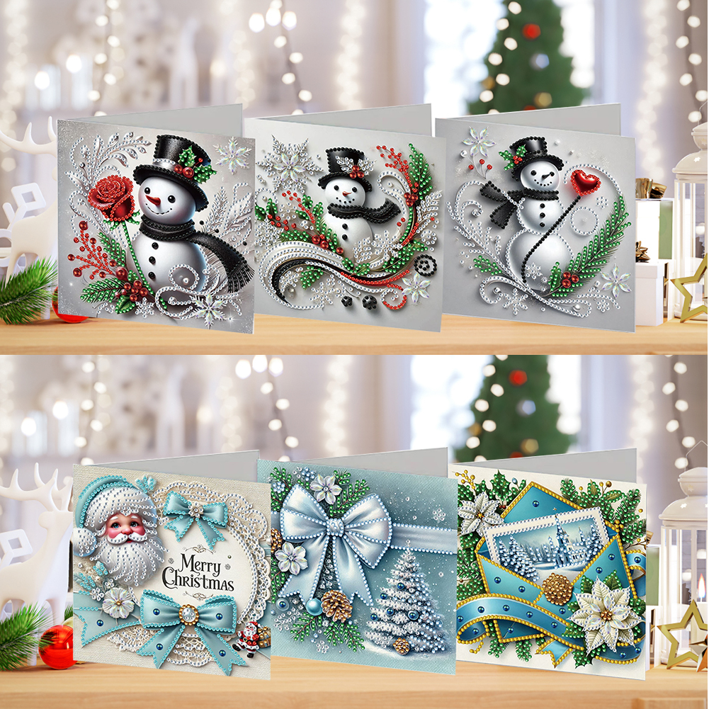6Pcs DIY Diamond Painting Greeting Card - Christmas