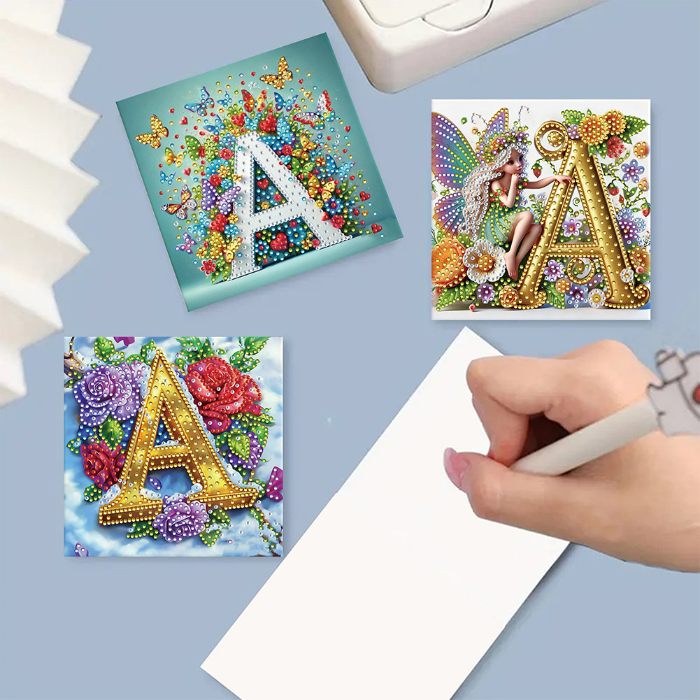 6Pcs DIY Diamond Painting Greeting Card - Letter