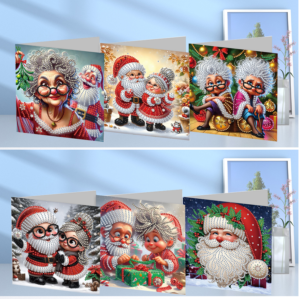 6Pcs DIY Diamond Painting Greeting Card - Christmas