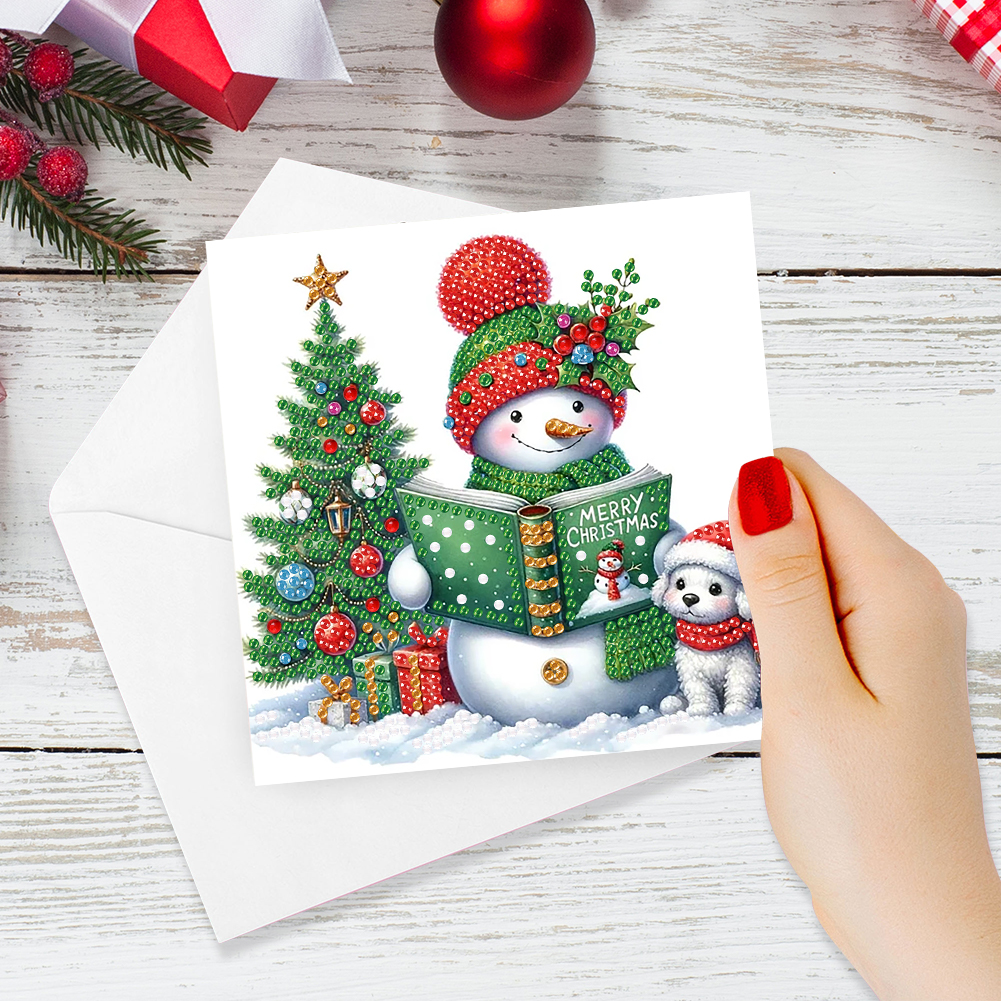 6Pcs DIY Diamond Painting Greeting Card - Merry Christmas