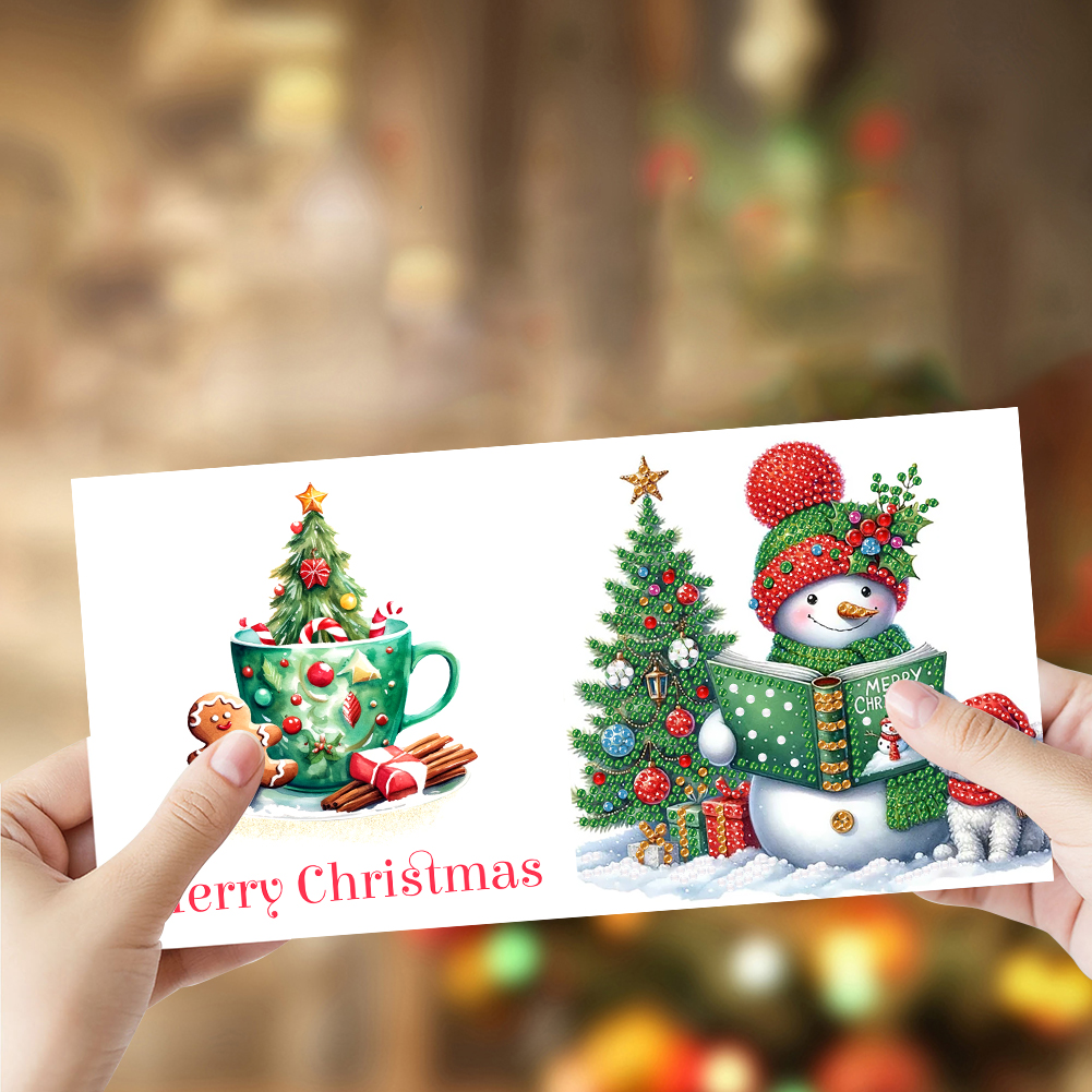 6Pcs DIY Diamond Painting Greeting Card - Merry Christmas