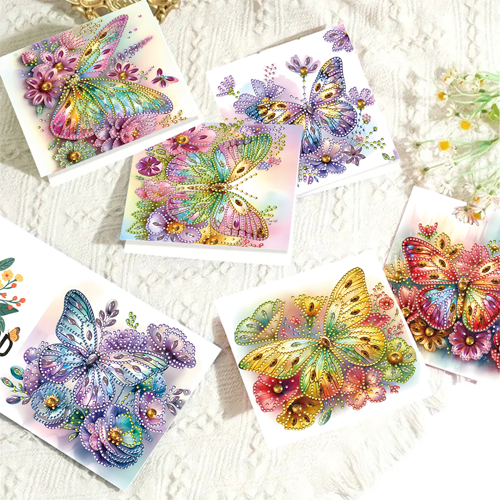 6Pcs DIY Diamond Painting Greeting Card - Butterfly