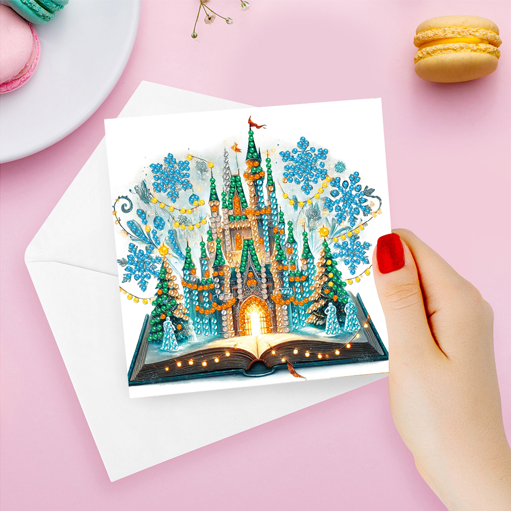6Pcs DIY Diamond Painting Greeting Card - Scene In Book