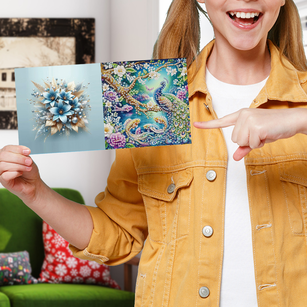 6Pcs DIY Diamond Painting Greeting Card - Owl Family