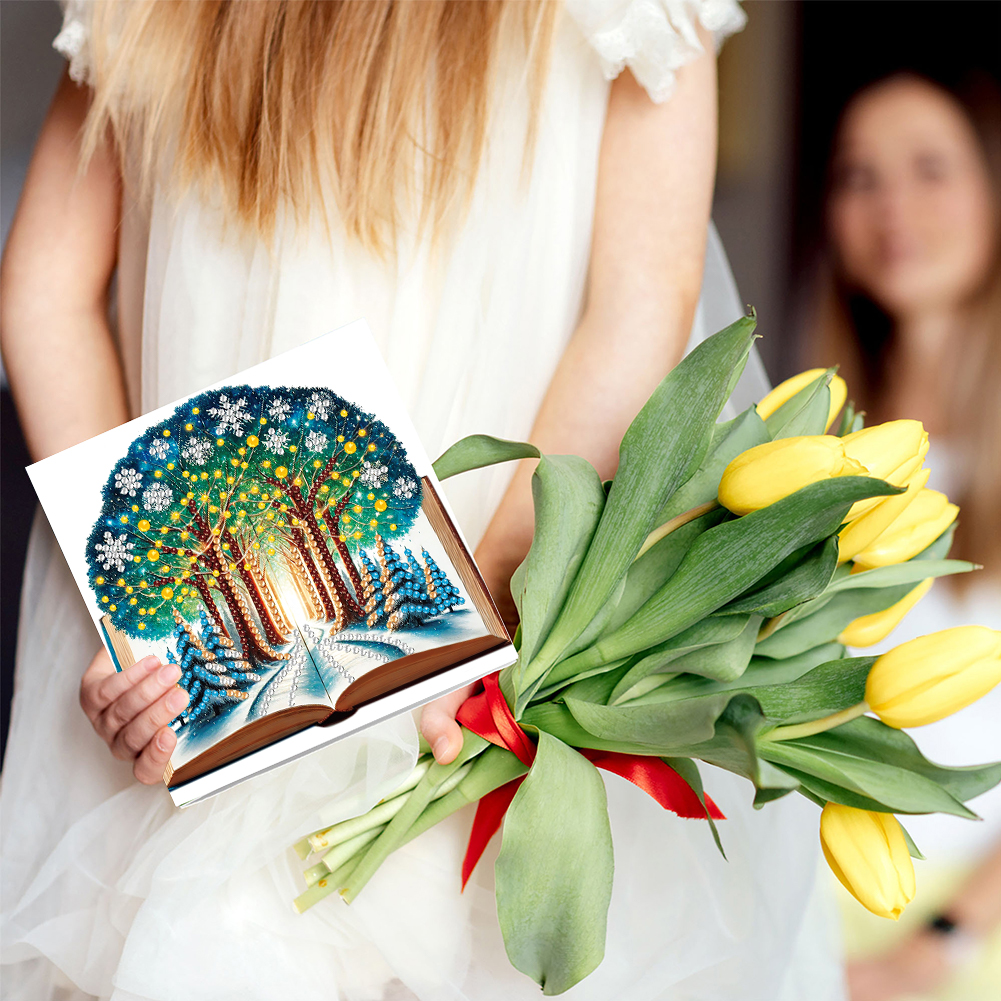 6Pcs DIY Diamond Painting Greeting Card - Scene In Book