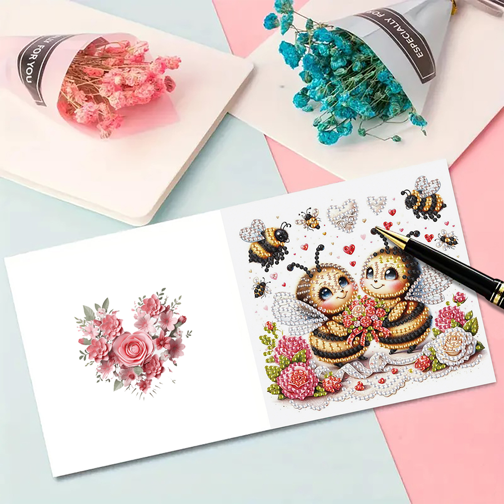 6Pcs DIY Diamond Painting Greeting Card - Animals