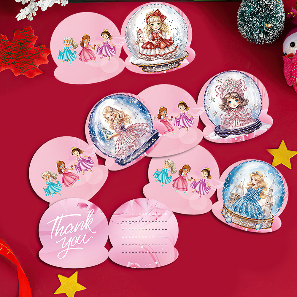 8pcs DIY Diamond Painting Greeting Card - Girl