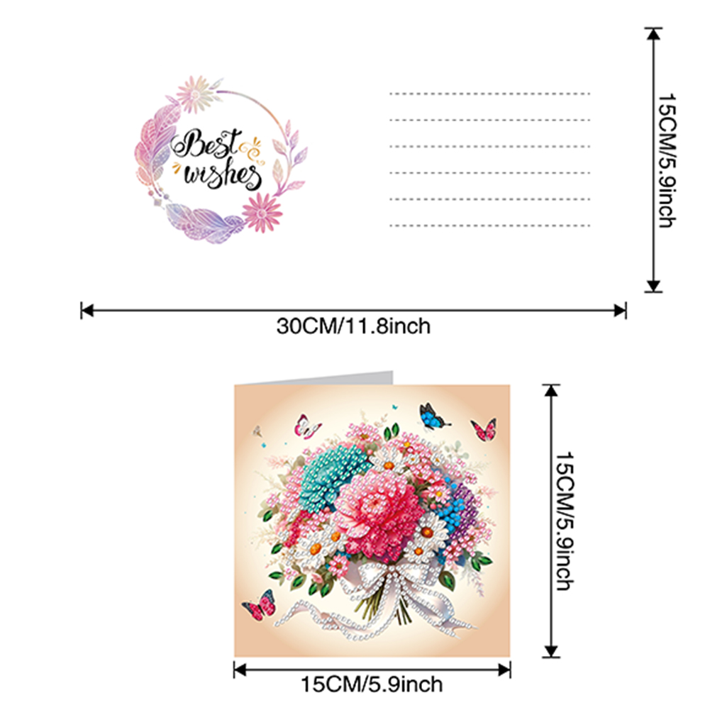 6Pcs DIY Diamond Painting Greeting Card - Happy Mothers Day