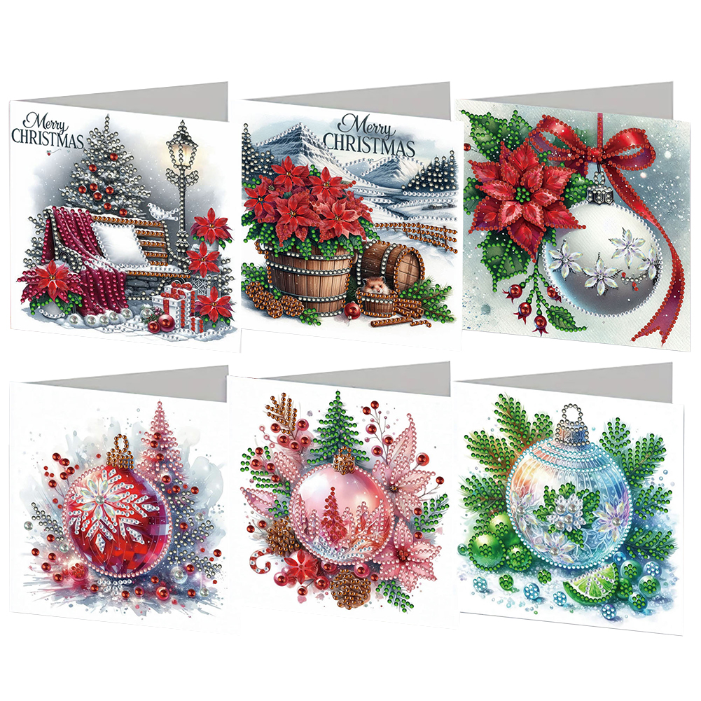 6Pcs DIY Diamond Painting Greeting Card - Christmas