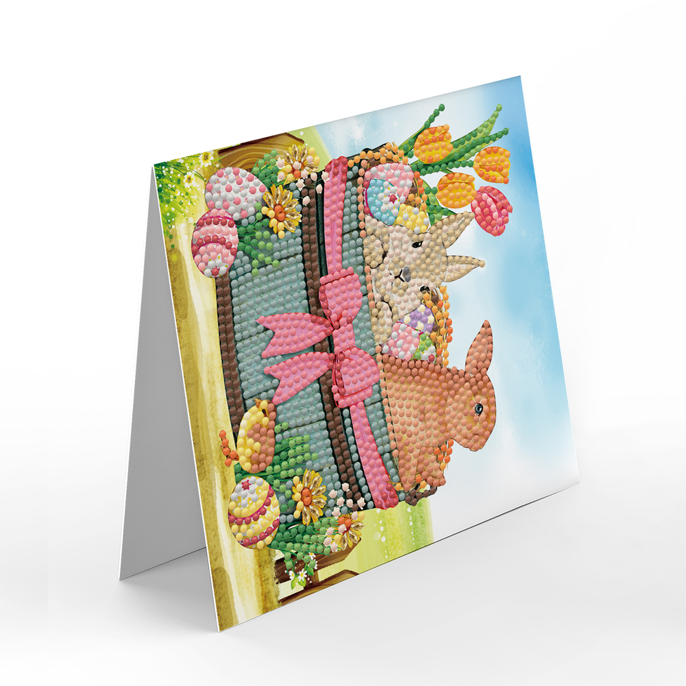 8pcs DIY Diamond Painting Greeting Cards Easter Mosaic Postcards