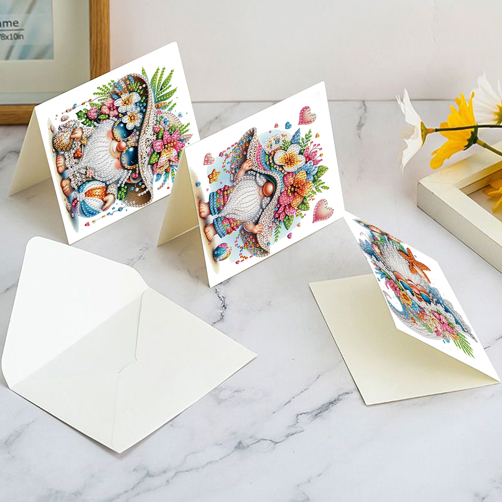6Pcs DIY Diamond Painting Greeting Card - Gnome
