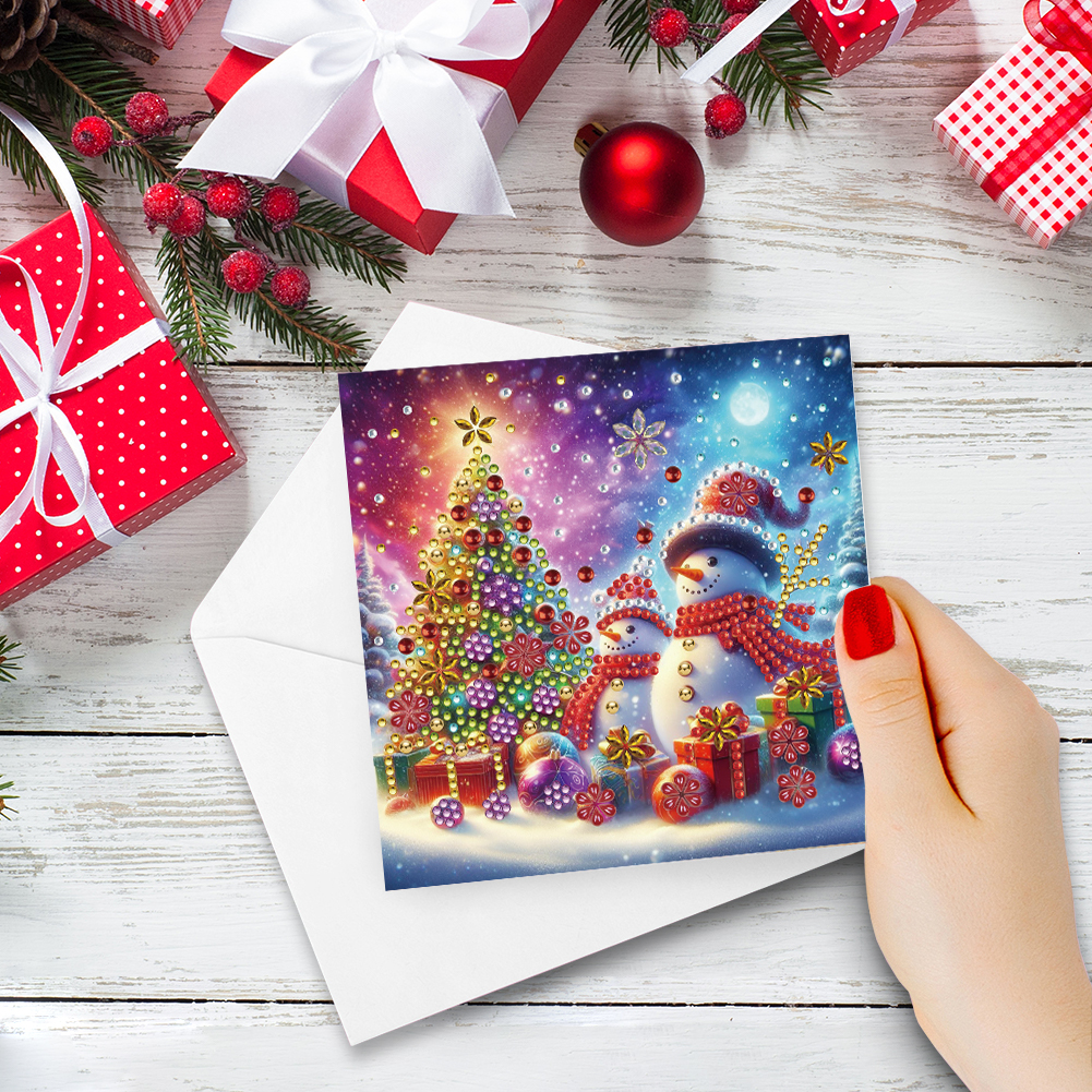 6Pcs DIY Diamond Painting Greeting Card - Christmas Series