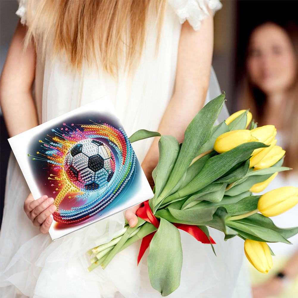 6Pcs DIY Diamond Painting Greeting Card - Football Family