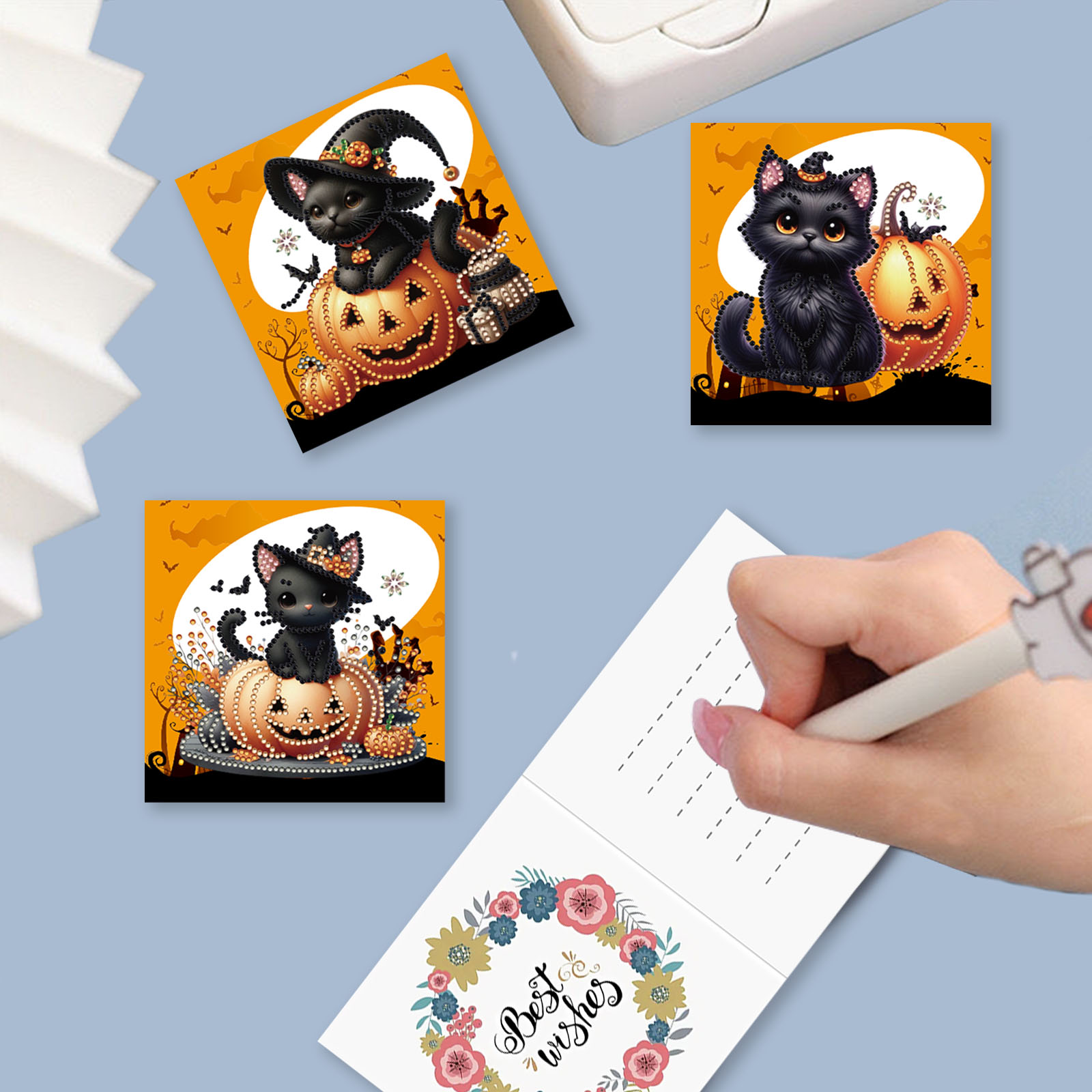(Limited Stock)6pcs DIY Diamond Painting Greeting Card - Halloween