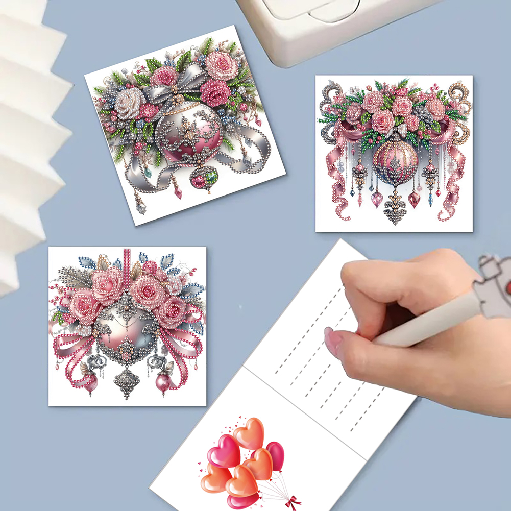 6Pcs DIY Diamond Painting Greeting Card - Xmas Ball Star