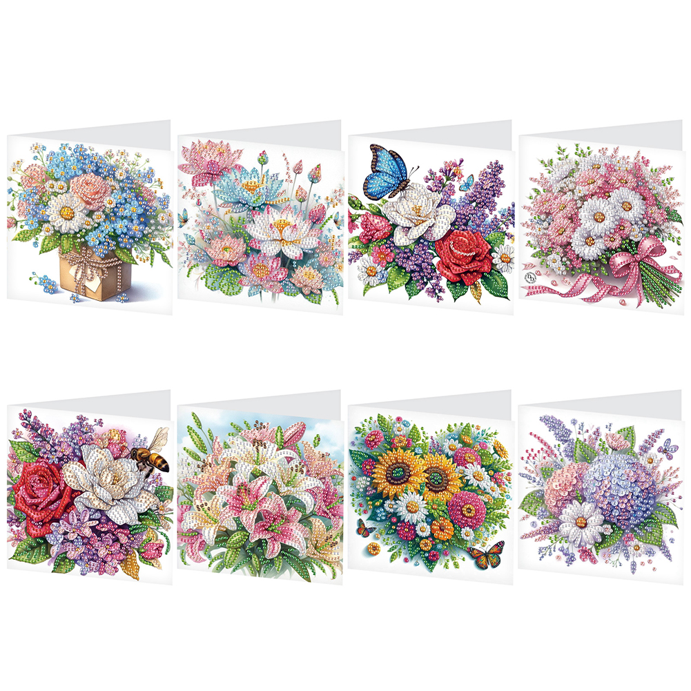 8Pcs DIY Diamond Painting Greeting Card - Butterfly