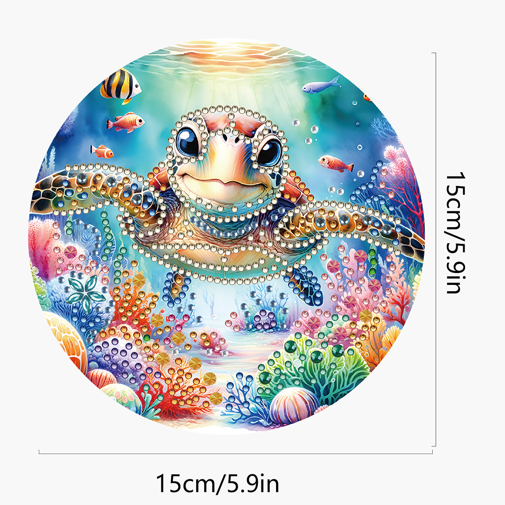 12Pcs DIY Diamond Painting Single-sided Greeting Card - Marine Animal