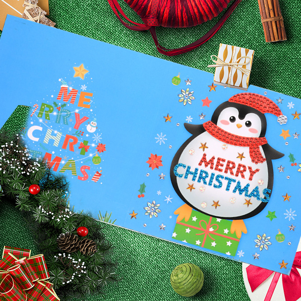 (Limited Stock)6pcs DIY Diamond Painting Greeting Card - Merry Christmas