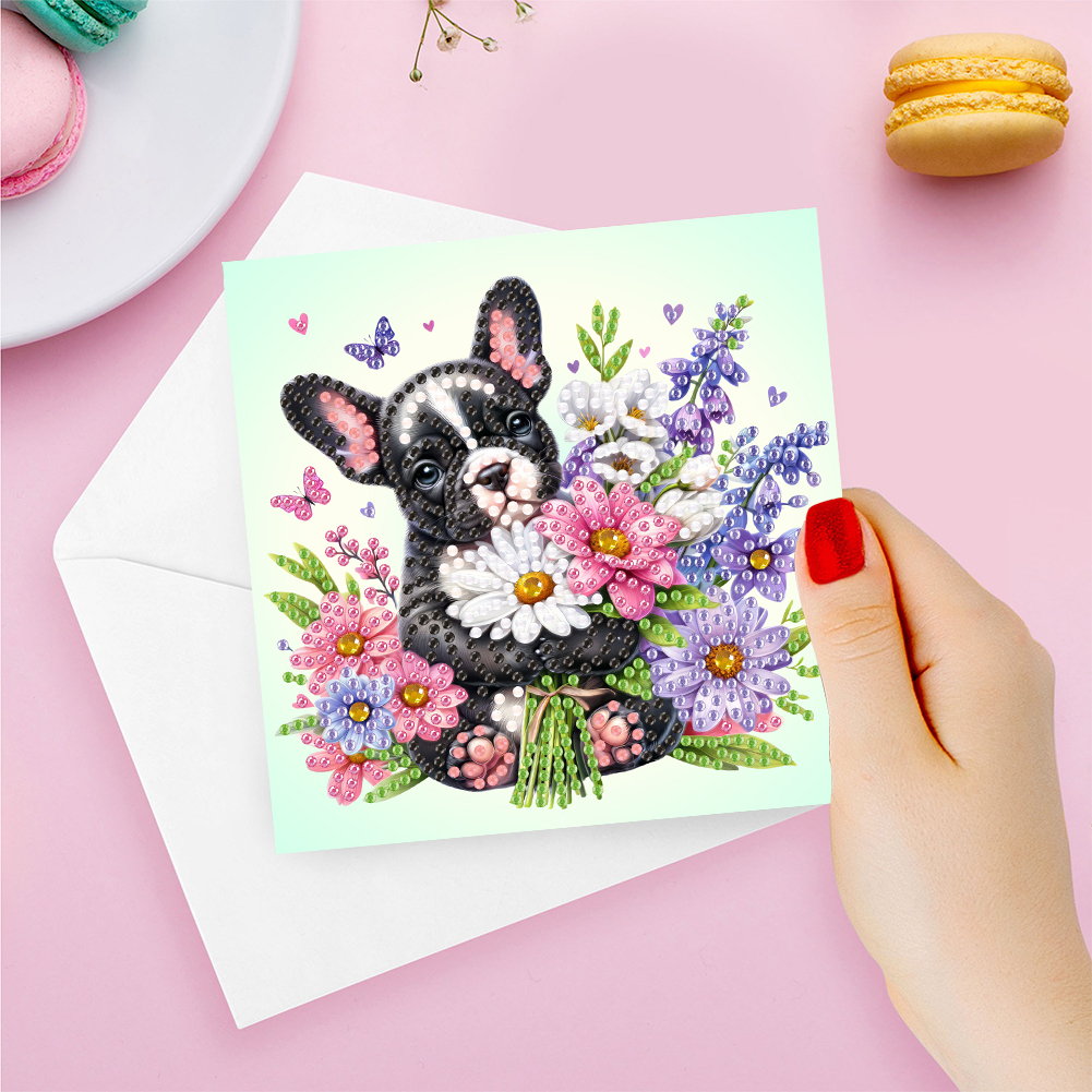 6Pcs DIY Diamond Painting Greeting Card - Cat And Dog