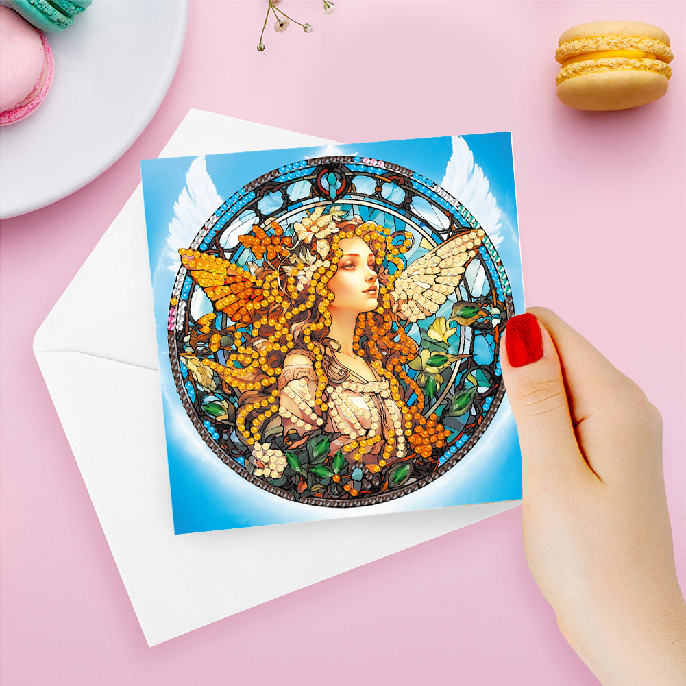 6Pcs DIY Diamond Painting Greeting Card - Angel Faith