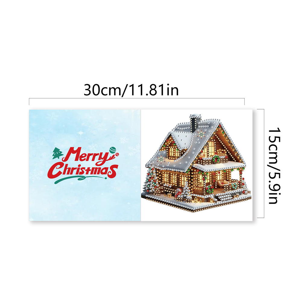 6Pcs DIY Diamond Painting Greeting Card - Xmas House