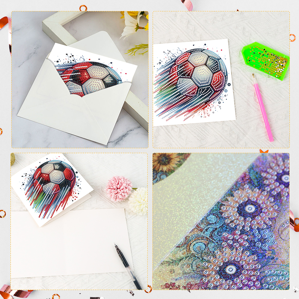 6Pcs DIY Diamond Painting Greeting Card - Football Family