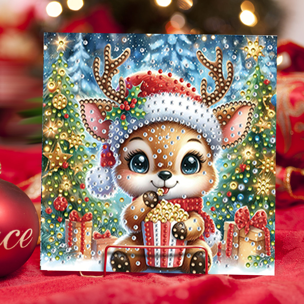 6Pcs DIY Diamond Painting Greeting Card - Xmas Animals