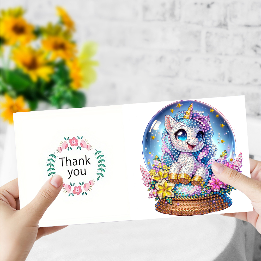 (Limited Stock)6Pcs DIY Diamond Painting Greeting Card - Crystal Ball Horse