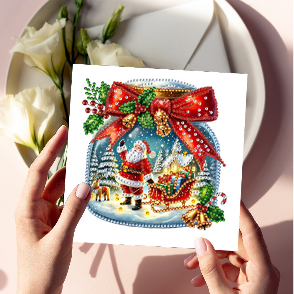6Pcs DIY Diamond Painting Greeting Card - Merry Christmas