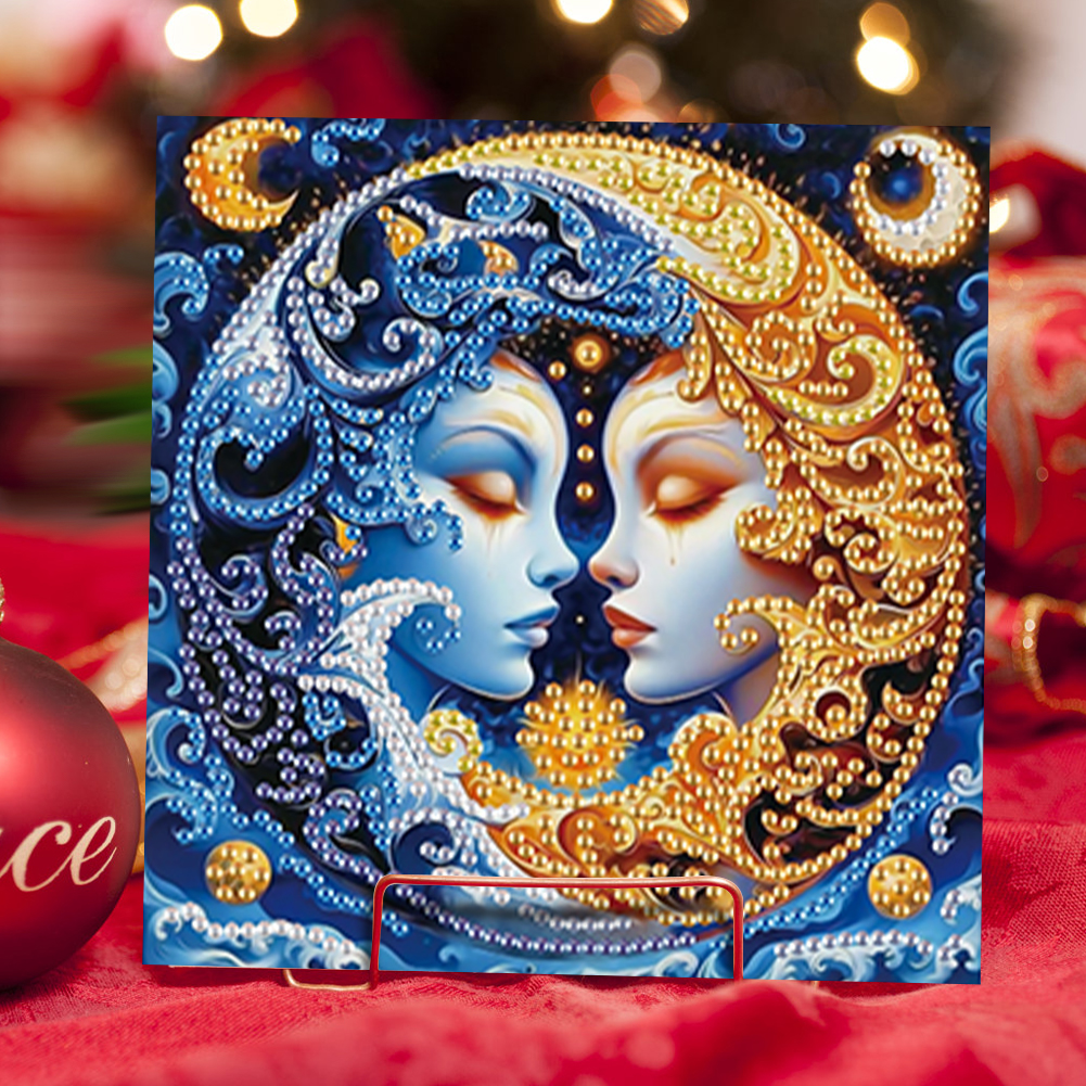 6Pcs DIY Diamond Painting Greeting Card - Sun Moon