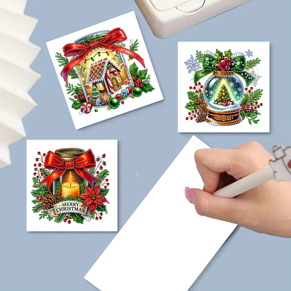 6Pcs DIY Diamond Painting Greeting Card - Merry Christmas