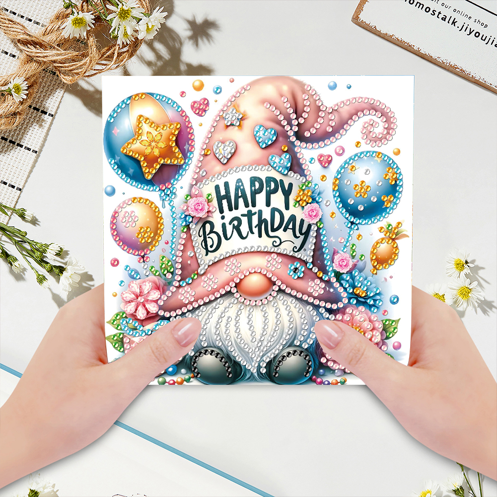 6Pcs DIY Diamond Painting Greeting Card - Birthday