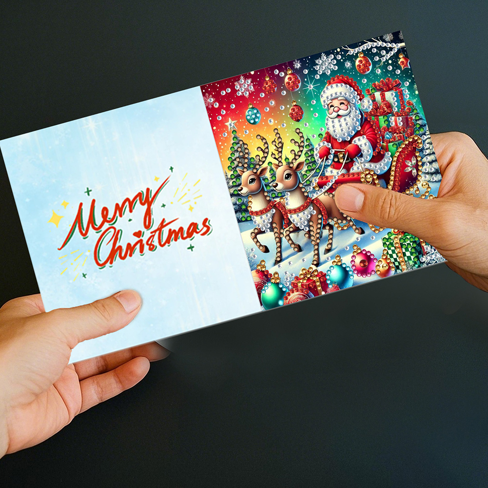 10Pcs DIY Diamond Painting Greeting Card - Christmas