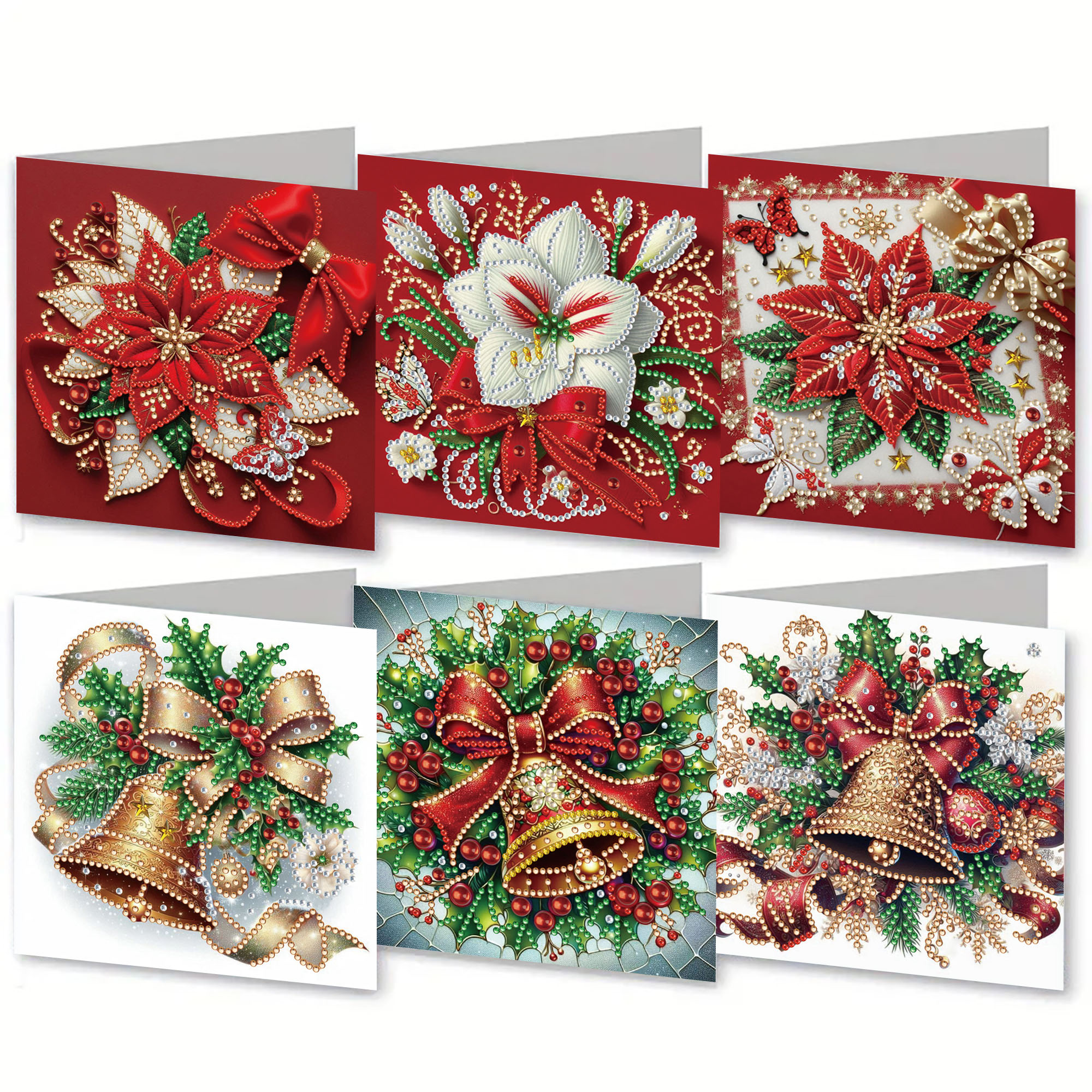 6Pcs DIY Diamond Painting Greeting Card - Xmas Atmosphere