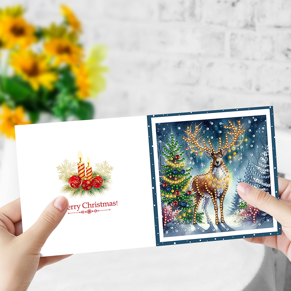 6Pcs DIY Diamond Painting Greeting Card - Christmas Bow