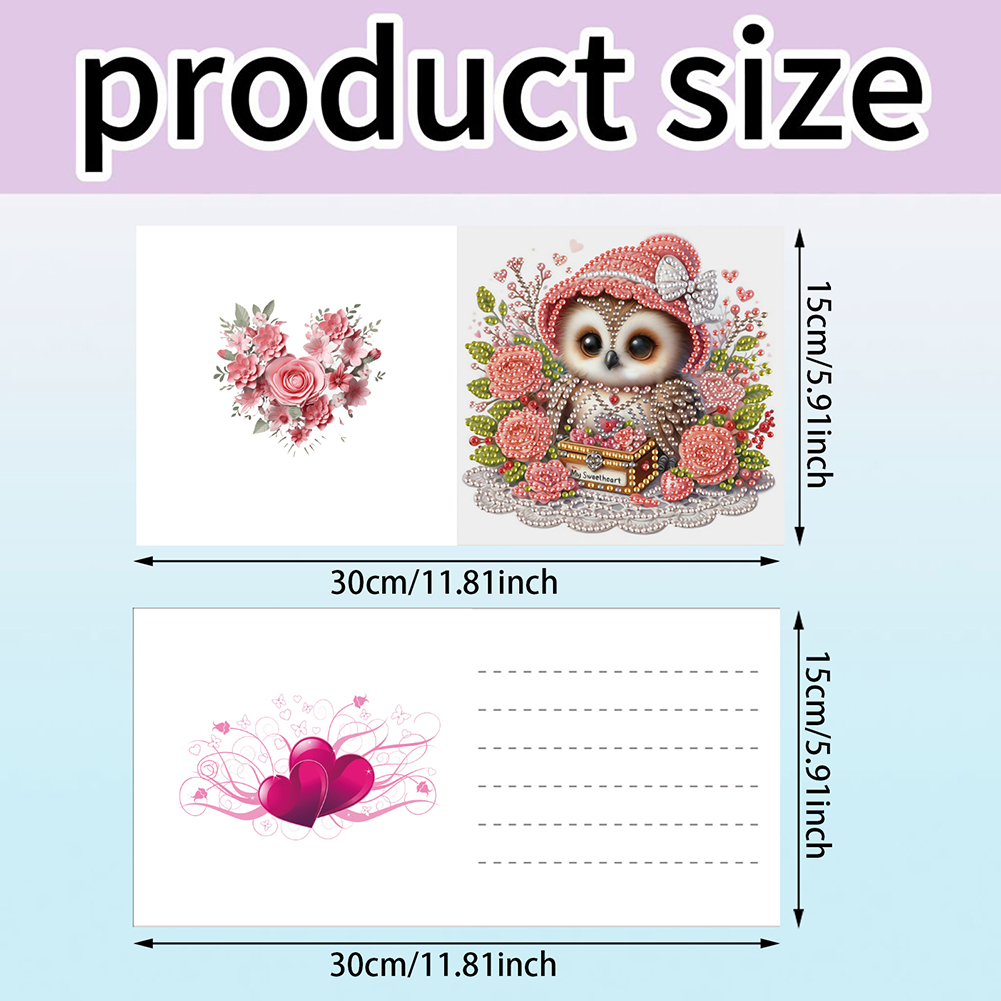 6Pcs DIY Diamond Painting Greeting Card - Animals