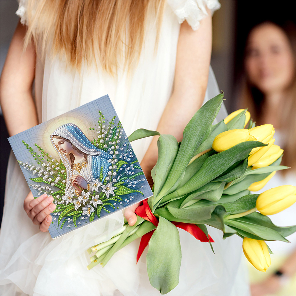 6Pcs DIY Diamond Painting Greeting Card - Holy Mother & Jesus