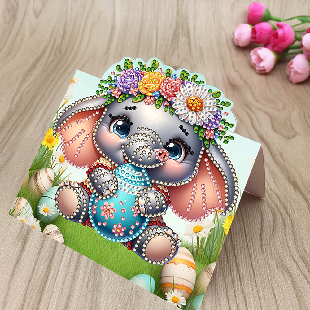 8Pcs DIY Diamond Painting Greeting Card - Animals