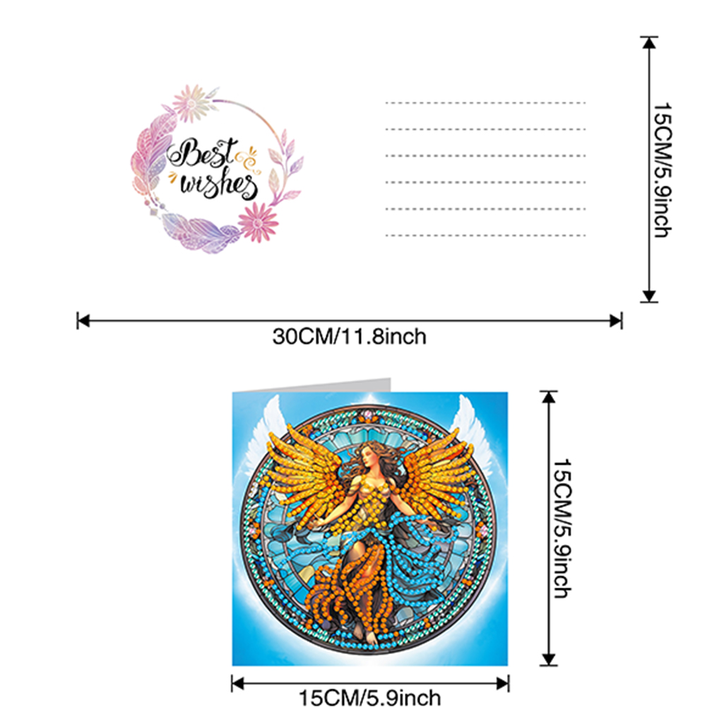 6Pcs DIY Diamond Painting Greeting Card - Angel Faith