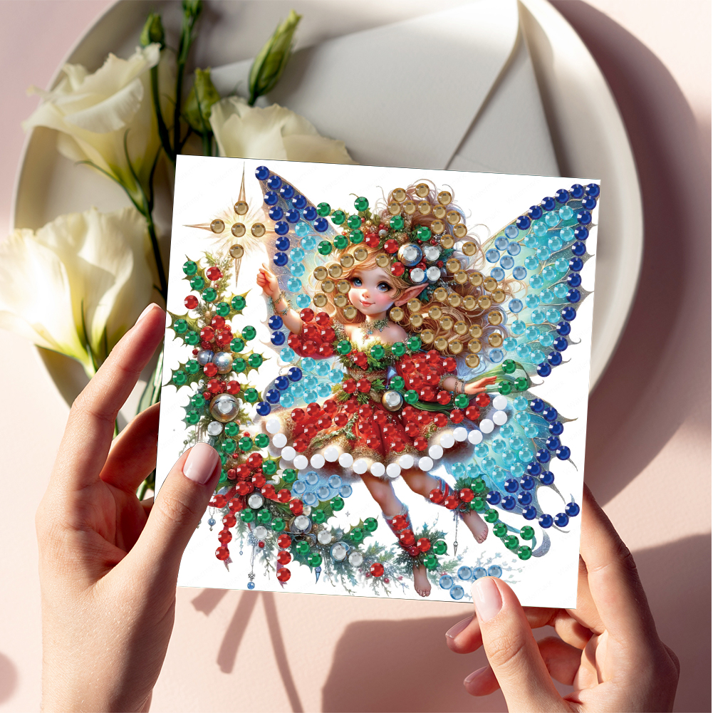 (Limited Stock)6Pcs DIY Diamond Painting Greeting Card - Merry Christmas