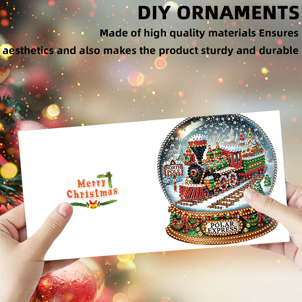 6Pcs DIY Diamond Painting Greeting Card - Xmas Crystal Ball