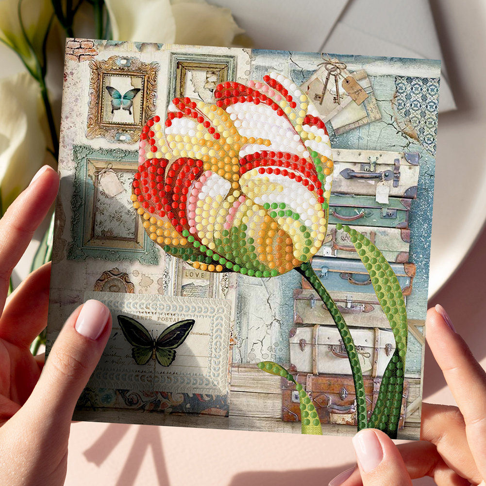 16pcs DIY Diamond Painting Greeting Card - Flower