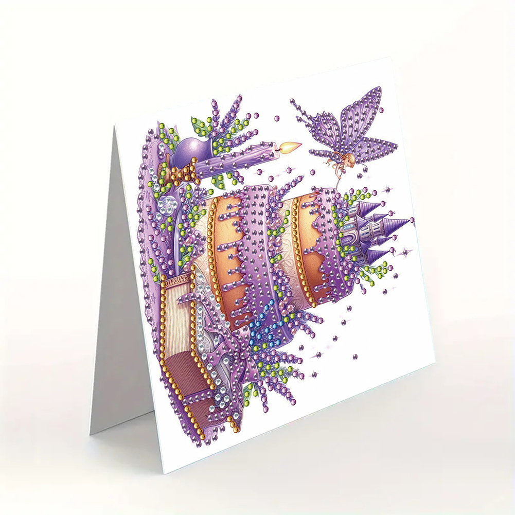 6Pcs DIY Diamond Painting Greeting Card - Cake