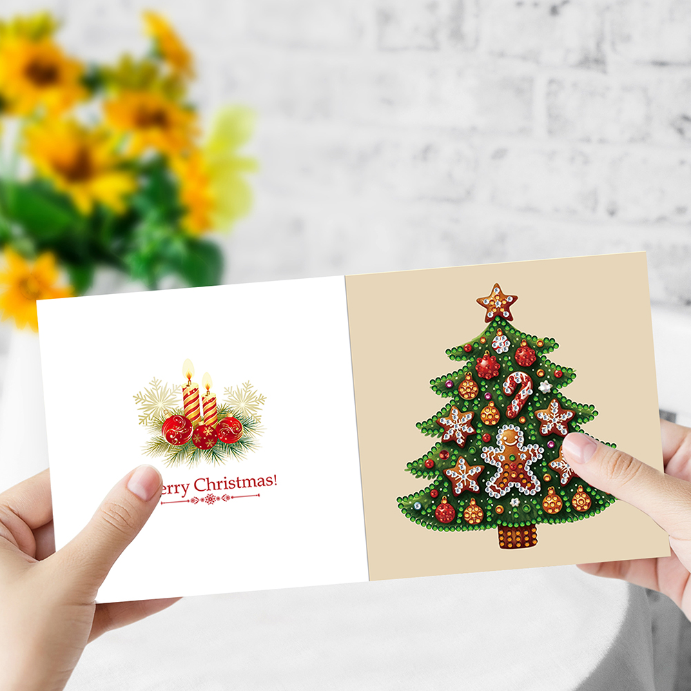 6Pcs DIY Diamond Painting Greeting Card - Christmas Tree