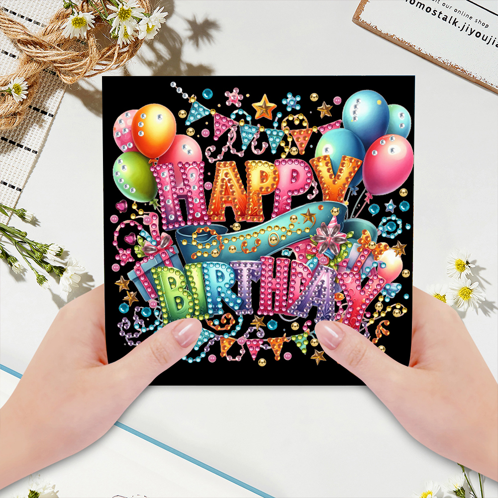 6Pcs DIY Diamond Painting Greeting Card - Birthday Party