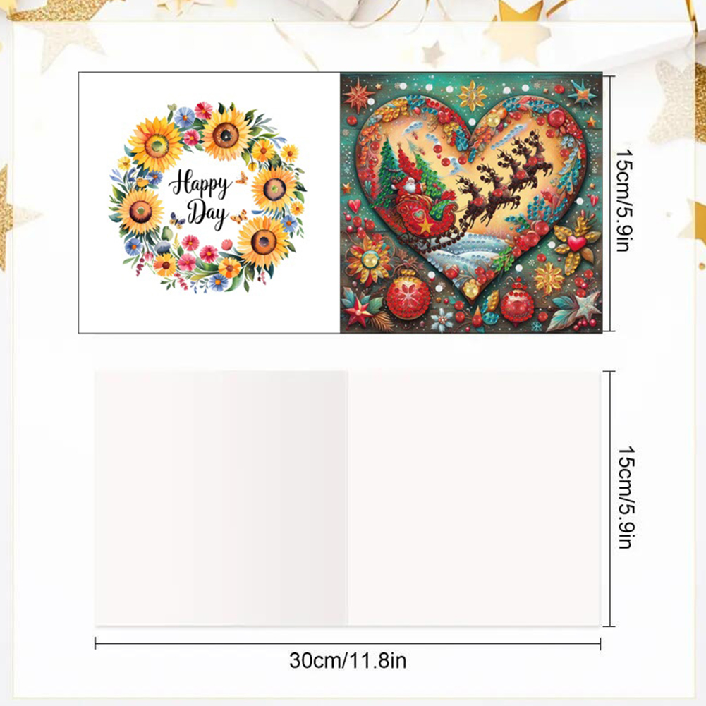6Pcs DIY Diamond Painting Greeting Card - Christmas