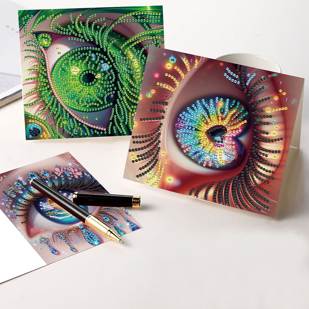 6Pcs DIY Diamond Painting Greeting Card - Eyes