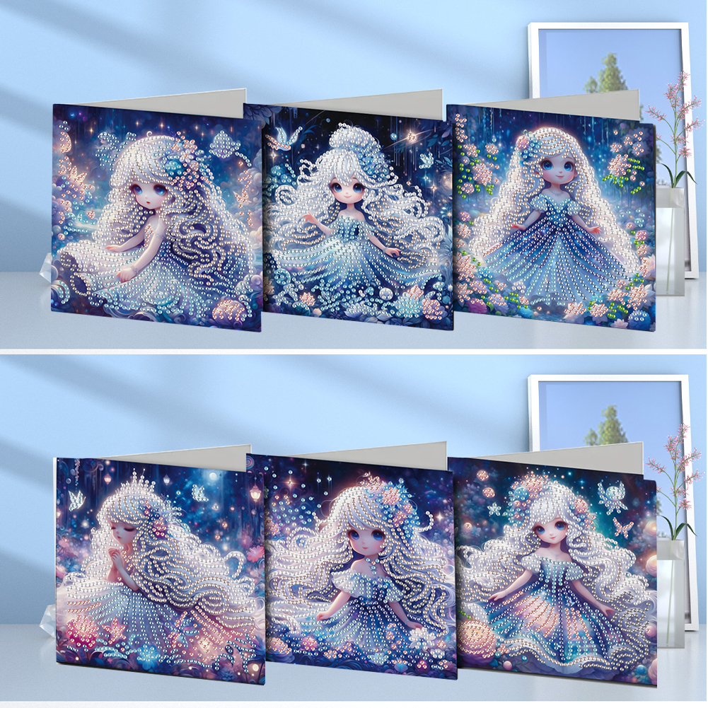 6Pcs DIY Diamond Painting Greeting Card - Rapunzel