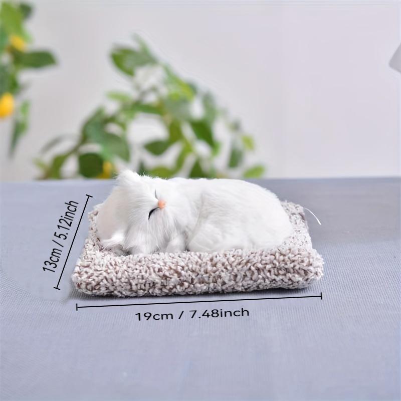 🐾 Handmade Sleeping Cat Figurine – Mini Plush Toy for Desk, Bookshelf & Car Decor